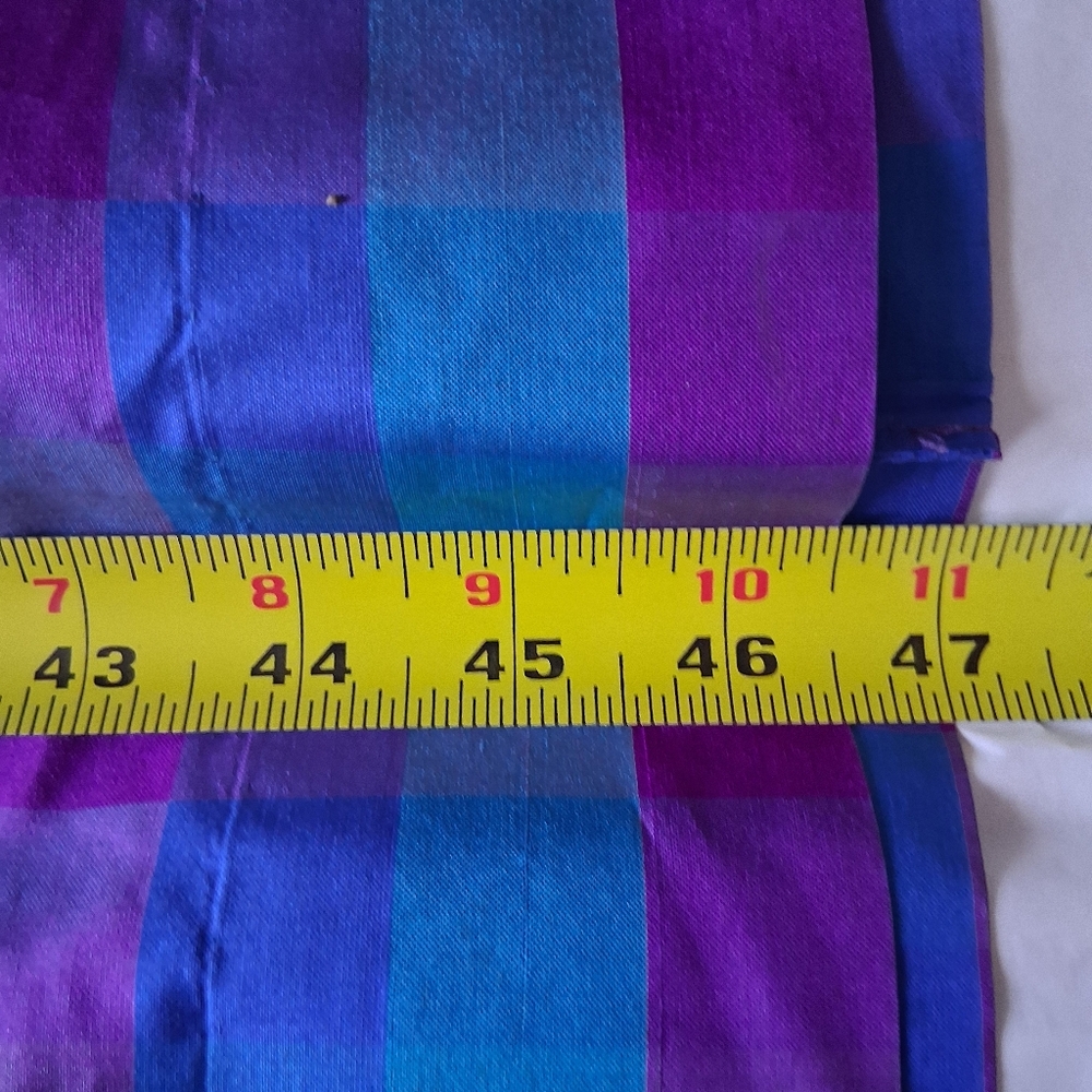 Vibrant Plaid 100% Silk Taylored Dress Size 12 Star Of Siam - Picture 15 of 16